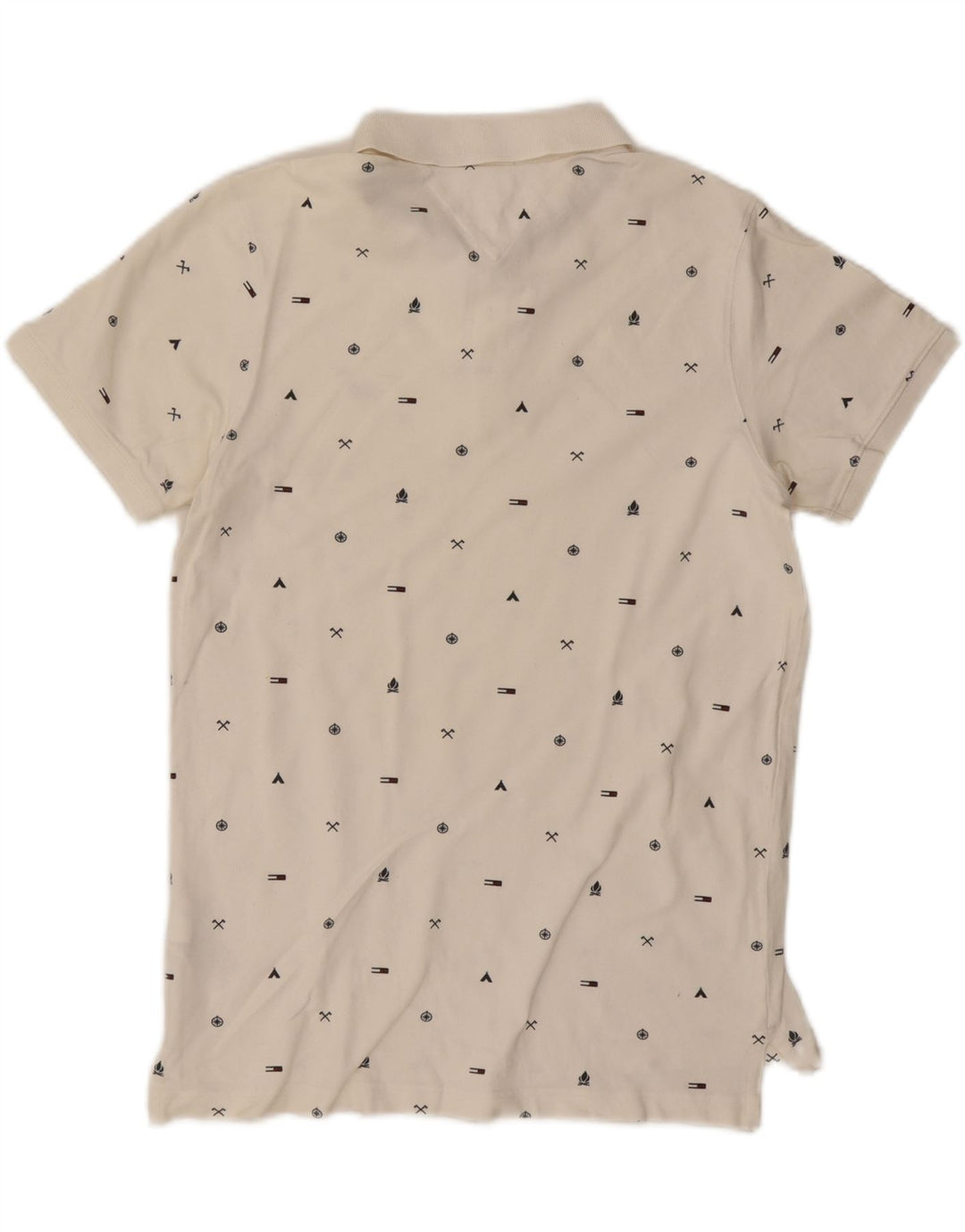 TOMMY HILFIGER Polo Graphic Slim Fit Homme Blanc cassé Coton