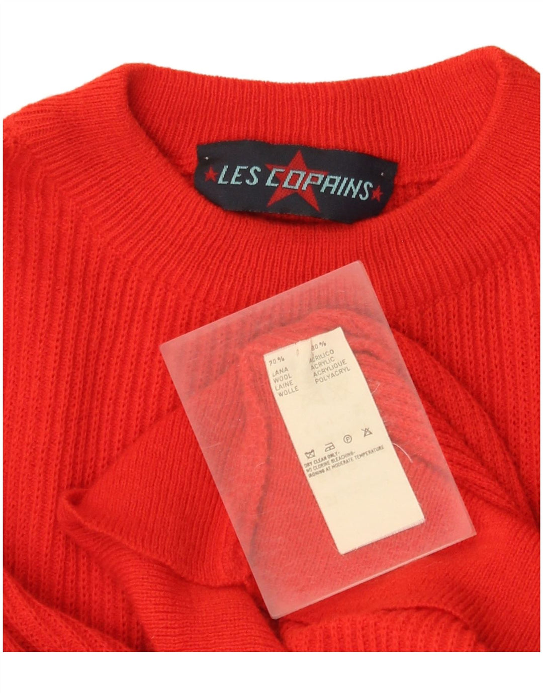 Les Copains Pull ras du cou pour femme UK 16 Large Rouge Laine