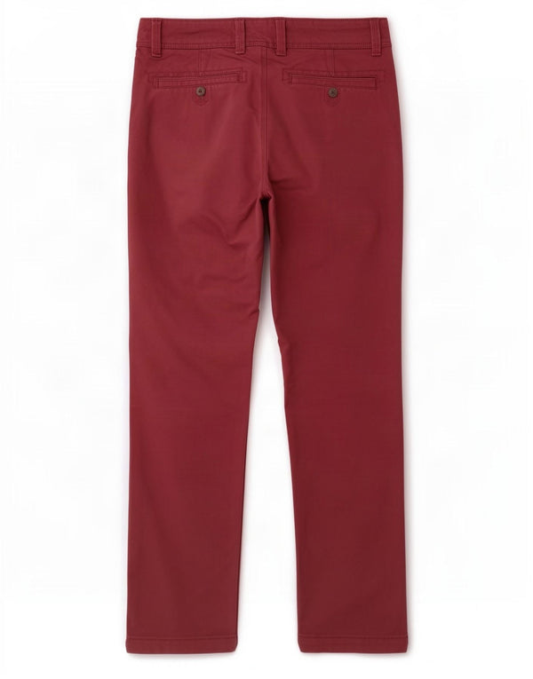 Fat Face Pantalon Chino Droit Homme W32 L32 Coton Bordeaux