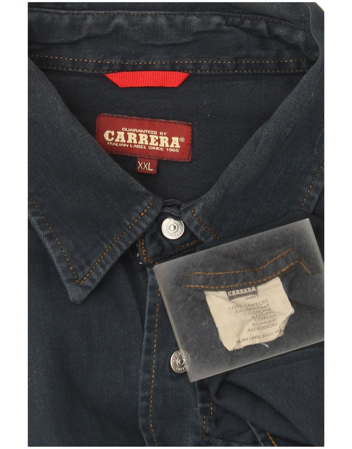Carrera Chemise en jean pour homme 2XL Bleu marine Coton