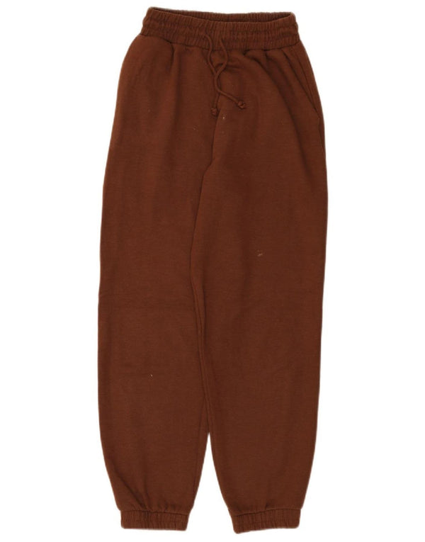 Zara Pantalon de survêtement pour femme Joggers UK 8 Small Marron Polyester
