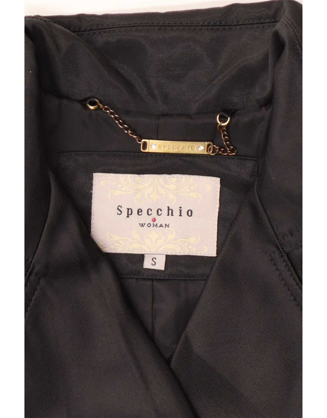 Specchio Trench Femme UK 10 Petit Noir Polyester