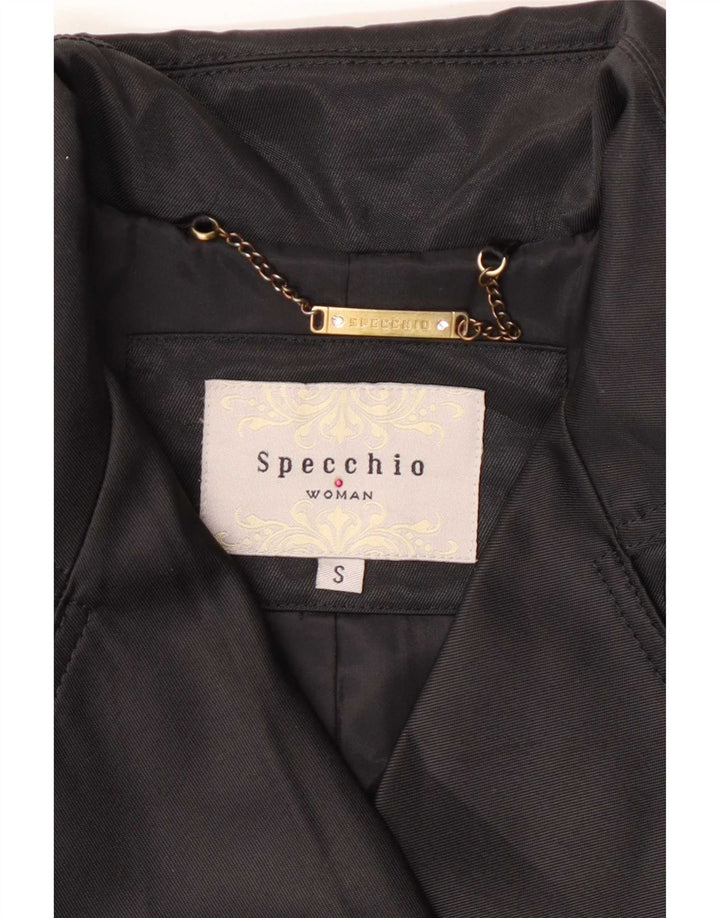 Specchio Trench Femme UK 10 Petit Noir Polyester