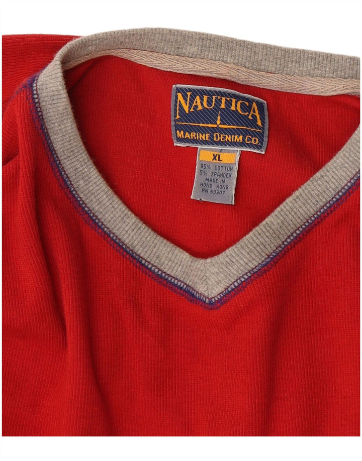 Nautica Haut Homme Manches Longues XL Rouge Coton