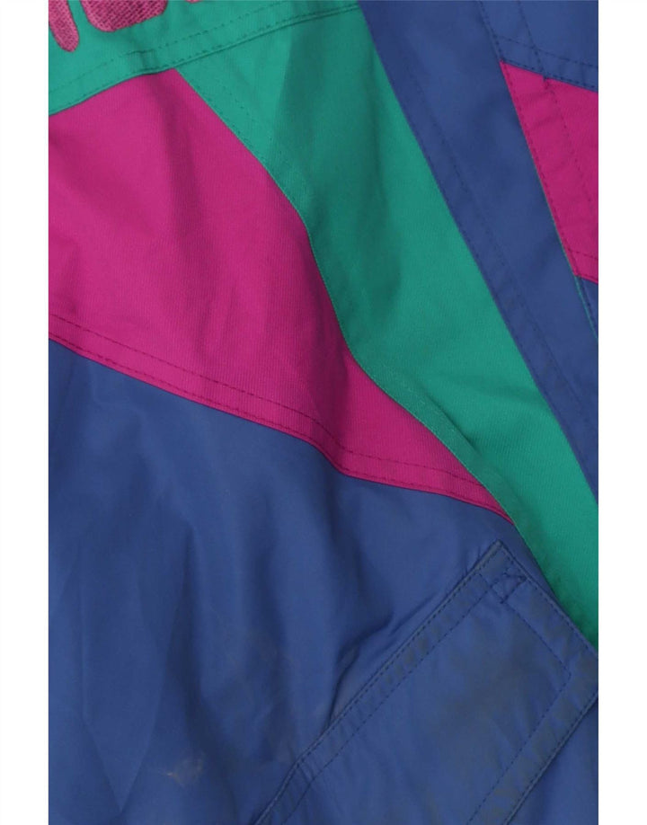 Fila Veste de ski à capuche graphique pour homme UK 40 Bleu moyen Polyester colour block