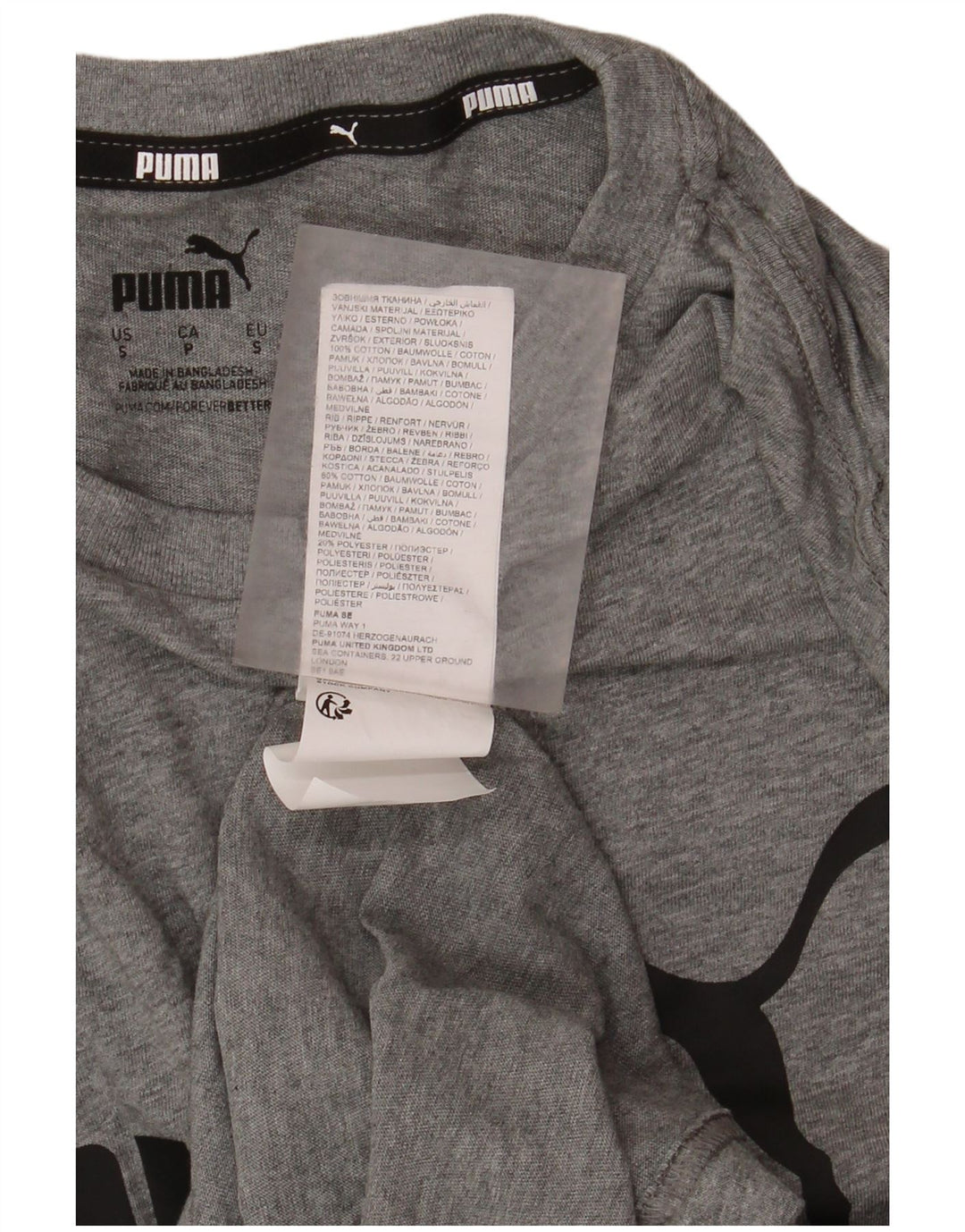 Puma T-Shirt Graphique Homme Petit Gris Coton
