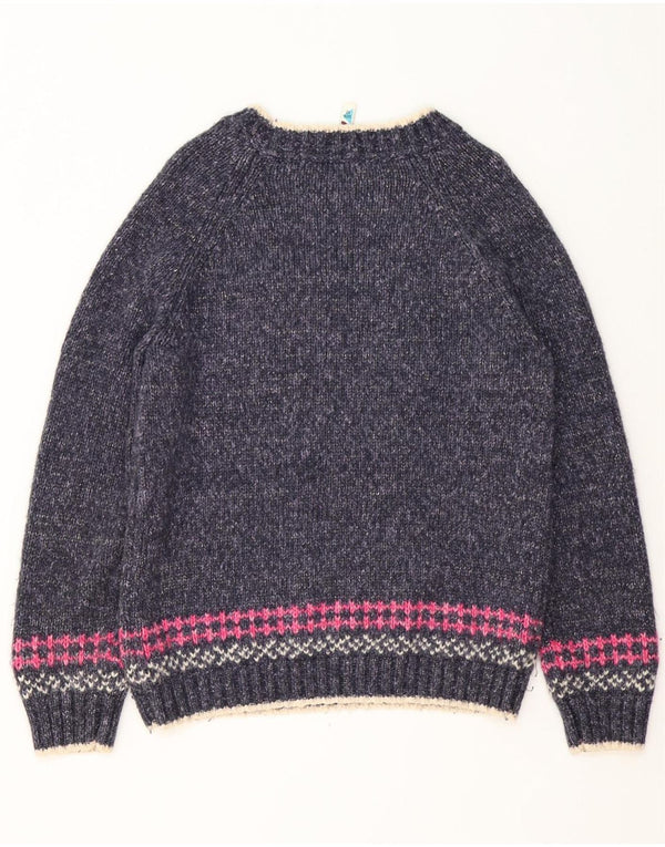 Weird Fish Pull col bateau pour femme UK 12 Bleu marine moyen Fair Isle