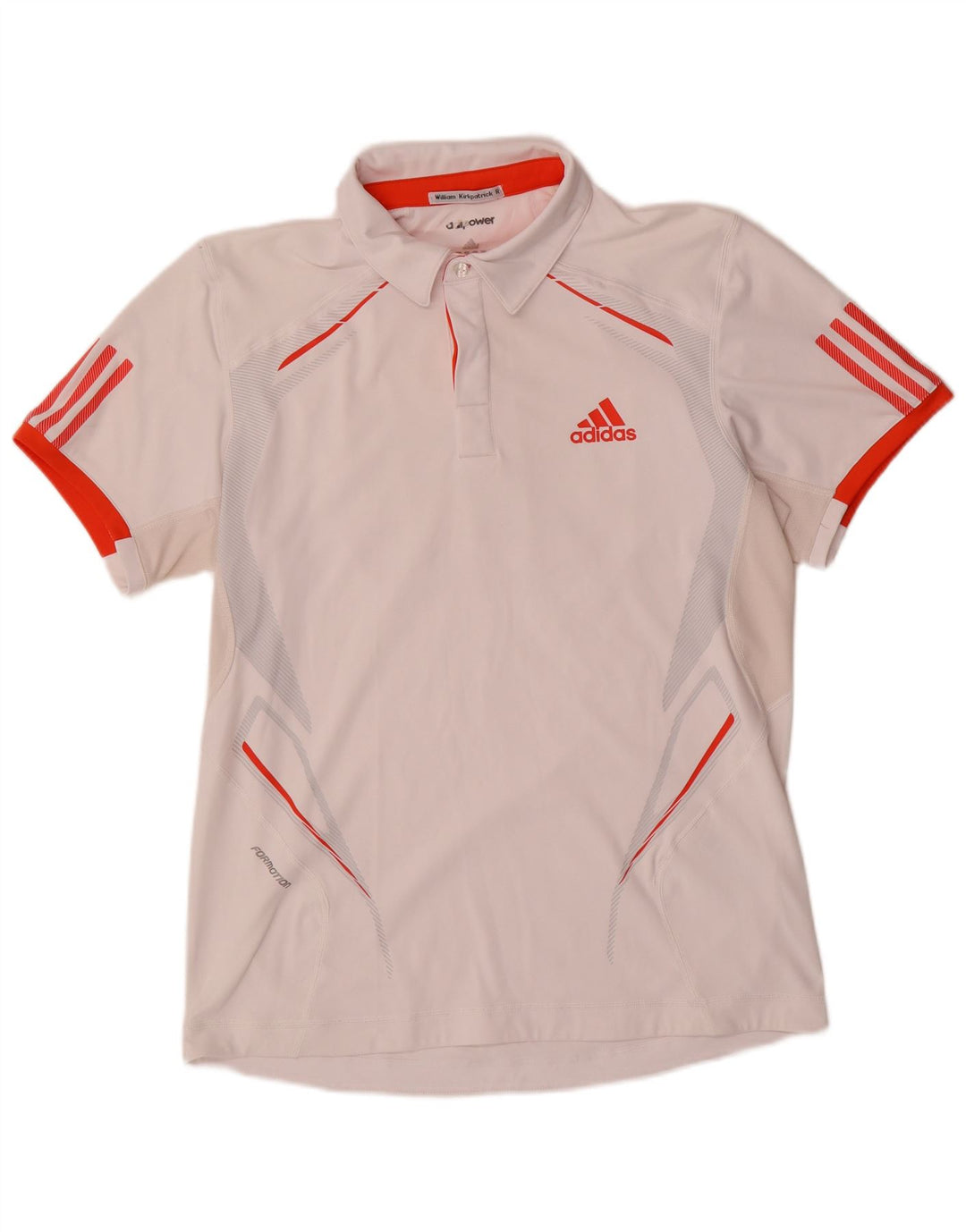 Adidas Polo Climacool Homme Blanc Moyen Polyester Colorblock