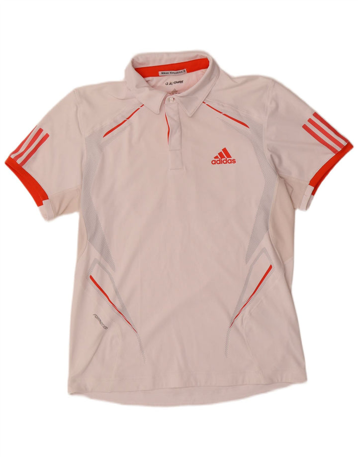 Adidas Polo Climacool Homme Blanc Moyen Polyester Colorblock