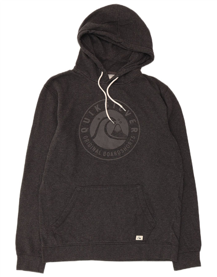 Quiksilver Pull à capuche graphique pour homme, grand, gris, coton