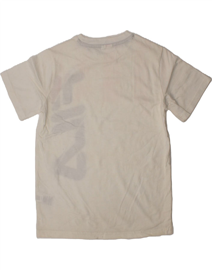 FILA Boys Graphic T-Shirt Top 7-8 Years Medium  Off White Cotton Vintage Fila and Second-Hand Fila from Messina Hembry 