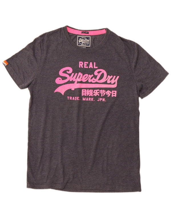 Superdry T-Shirt Graphique Top XL Gris Coton Homme