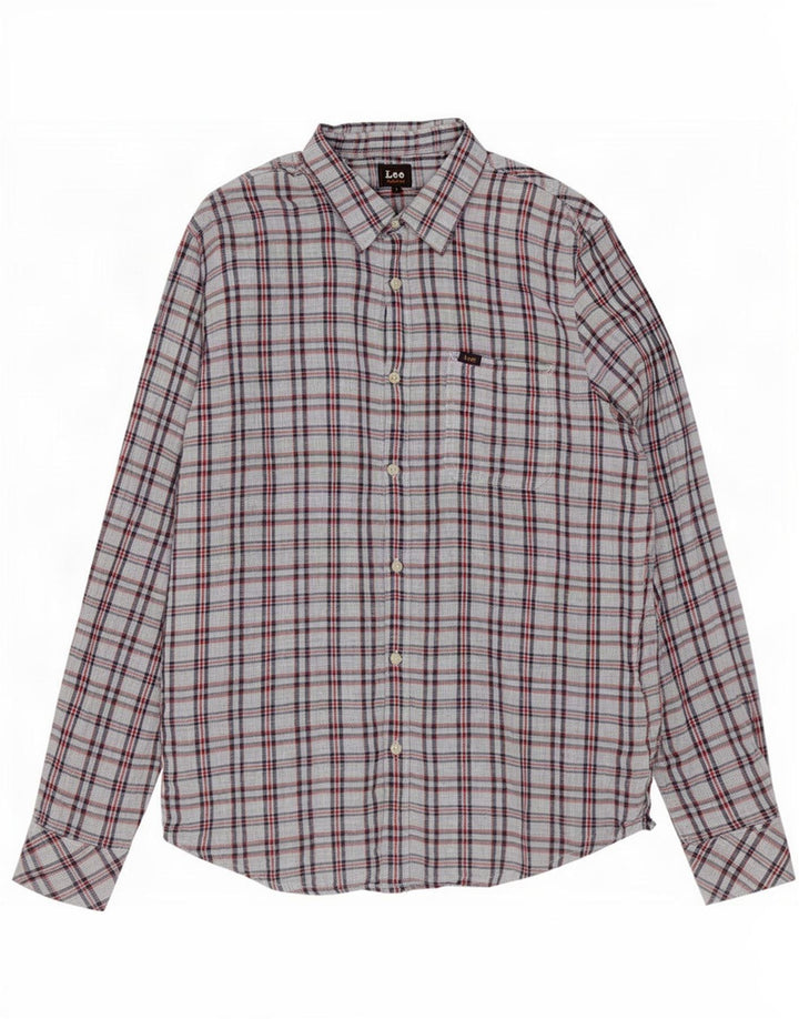 Lee Chemise Homme Grand Carreau Gris Coton