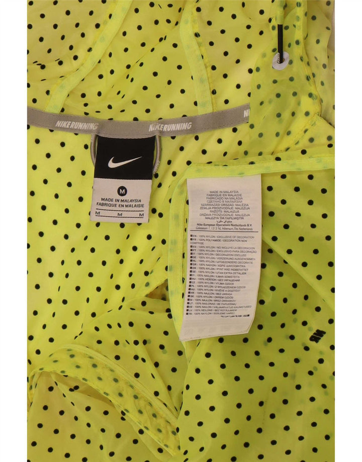 Nike Veste de pluie à capuche pour femme UK 14 Jaune moyen à pois