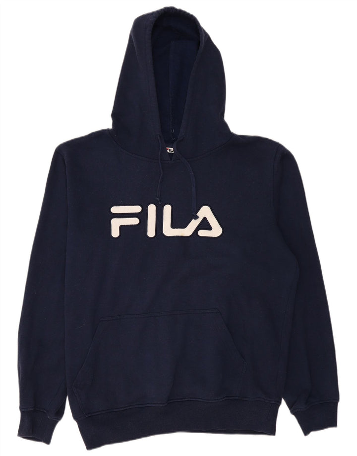 FILA Pull à capuche graphique pour homme en coton bleu marine Taille L