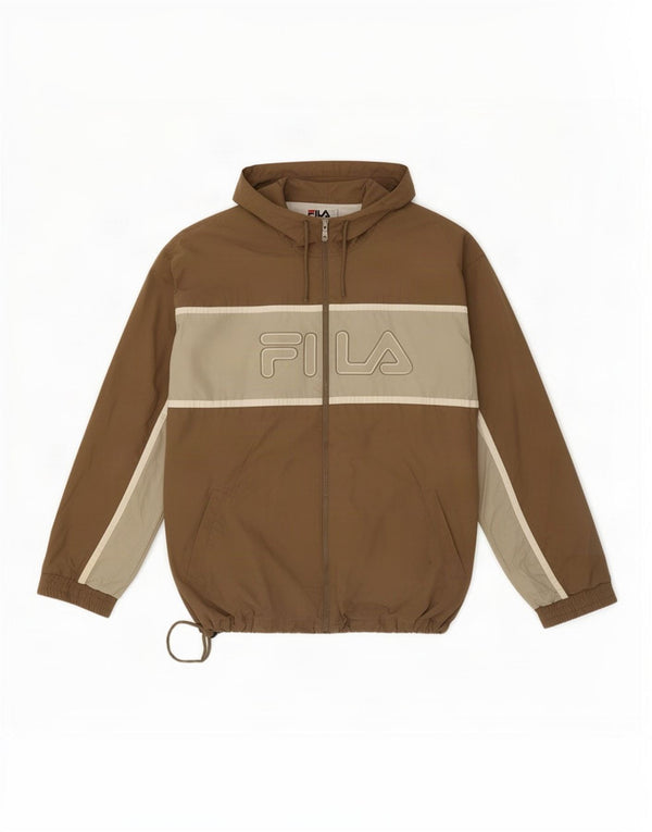 Fila Veste de survêtement à capuche graphique pour homme IT 56 XL Beige Colourblock