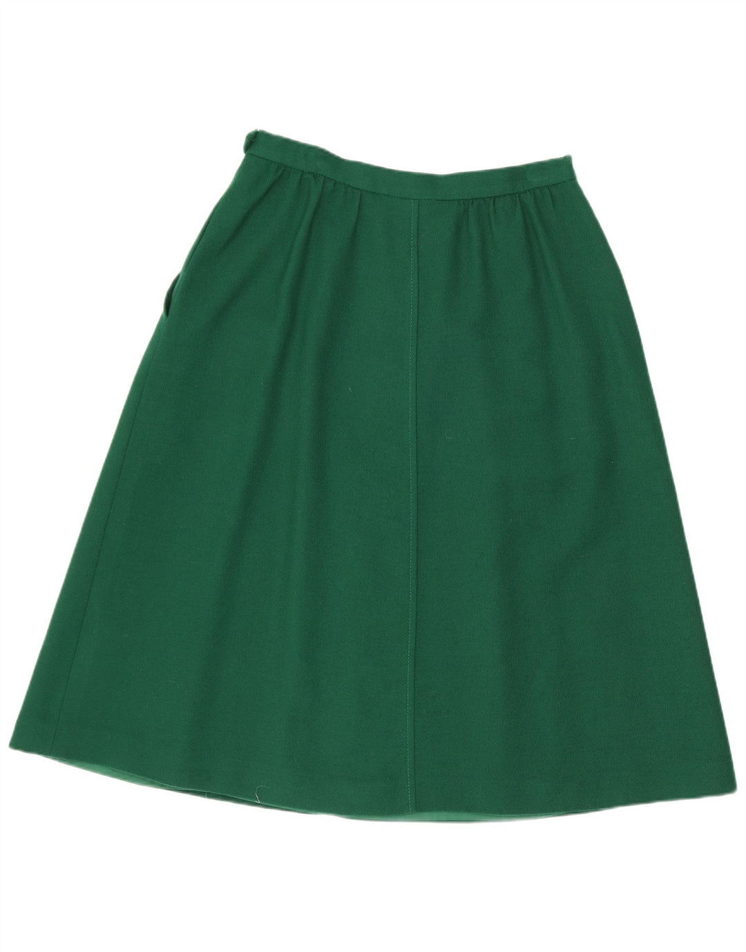 Jaeger Jupe trapèze pour femme UK 14 Medium W26 Laine verte