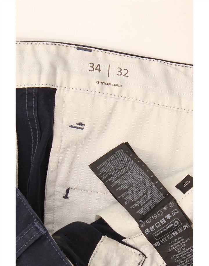 G-STAR Pantalon Chino Slim Homme W34 L32 Bleu Marine Coton