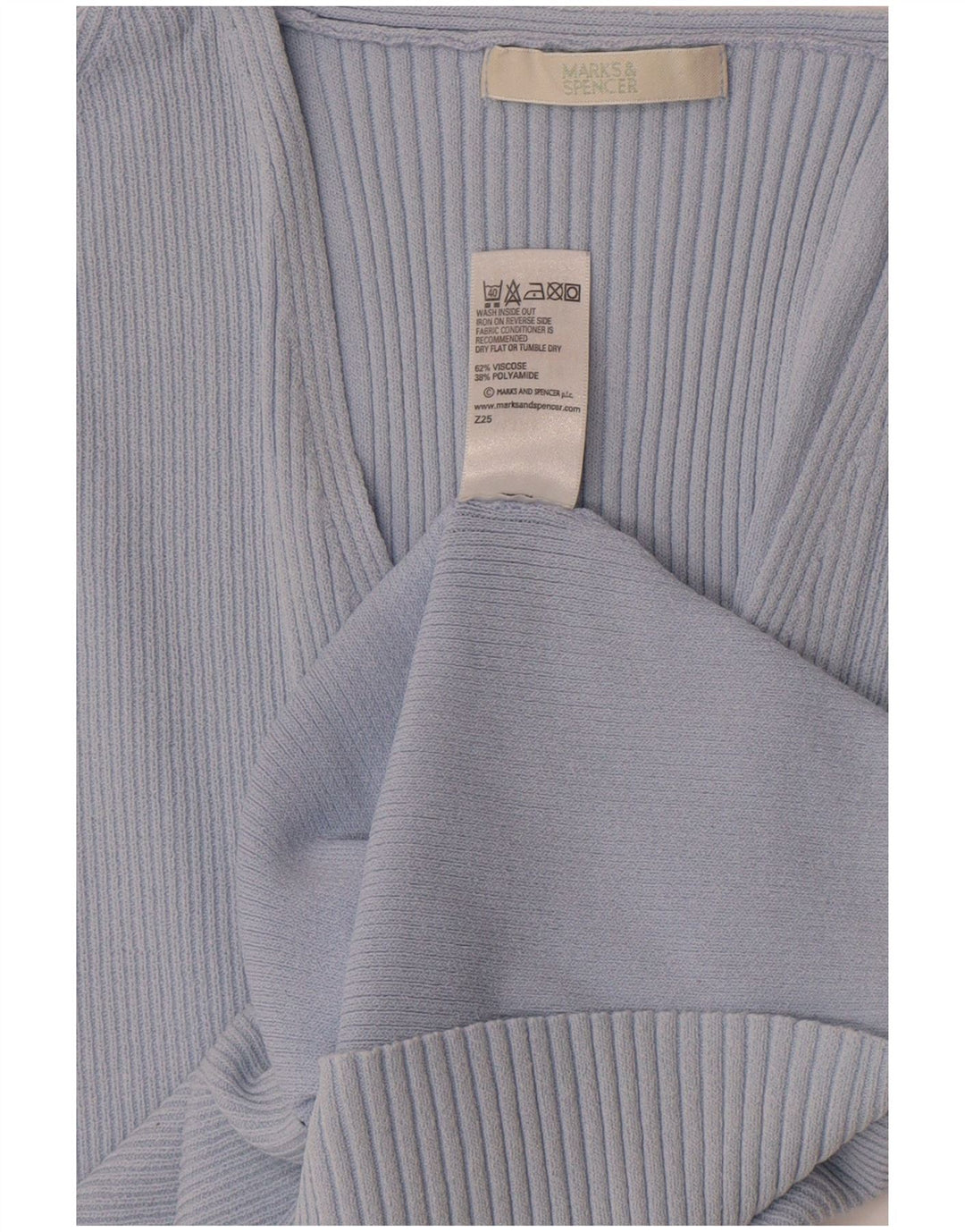 Marks & Spencer T-shirt court pour femme UK 14 Bleu moyen Viscose