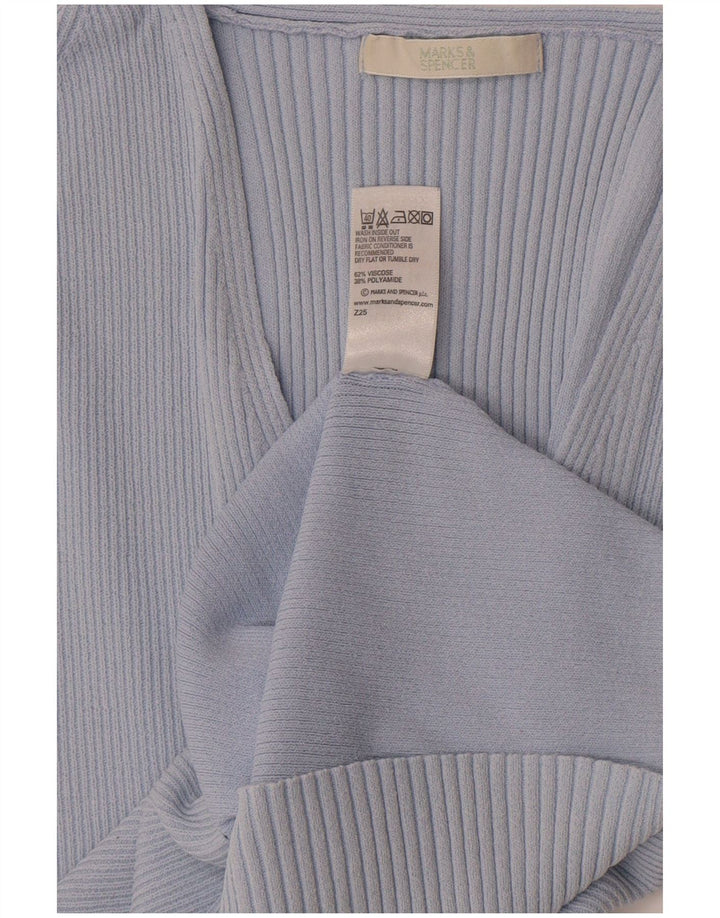 Marks & Spencer T-shirt court pour femme UK 14 Bleu moyen Viscose