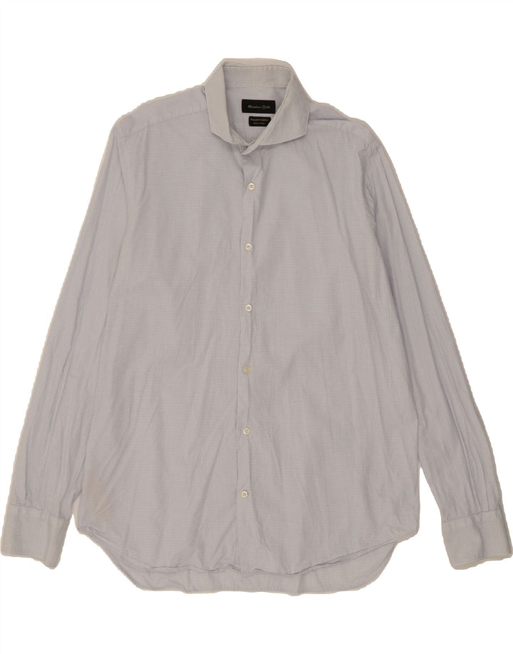 MASSIMO DUTTI Mens Shirt Size 43 17 XL Blue Check Cotton Vintage Massimo Dutti and Second-Hand Massimo Dutti from Messina Hembry 