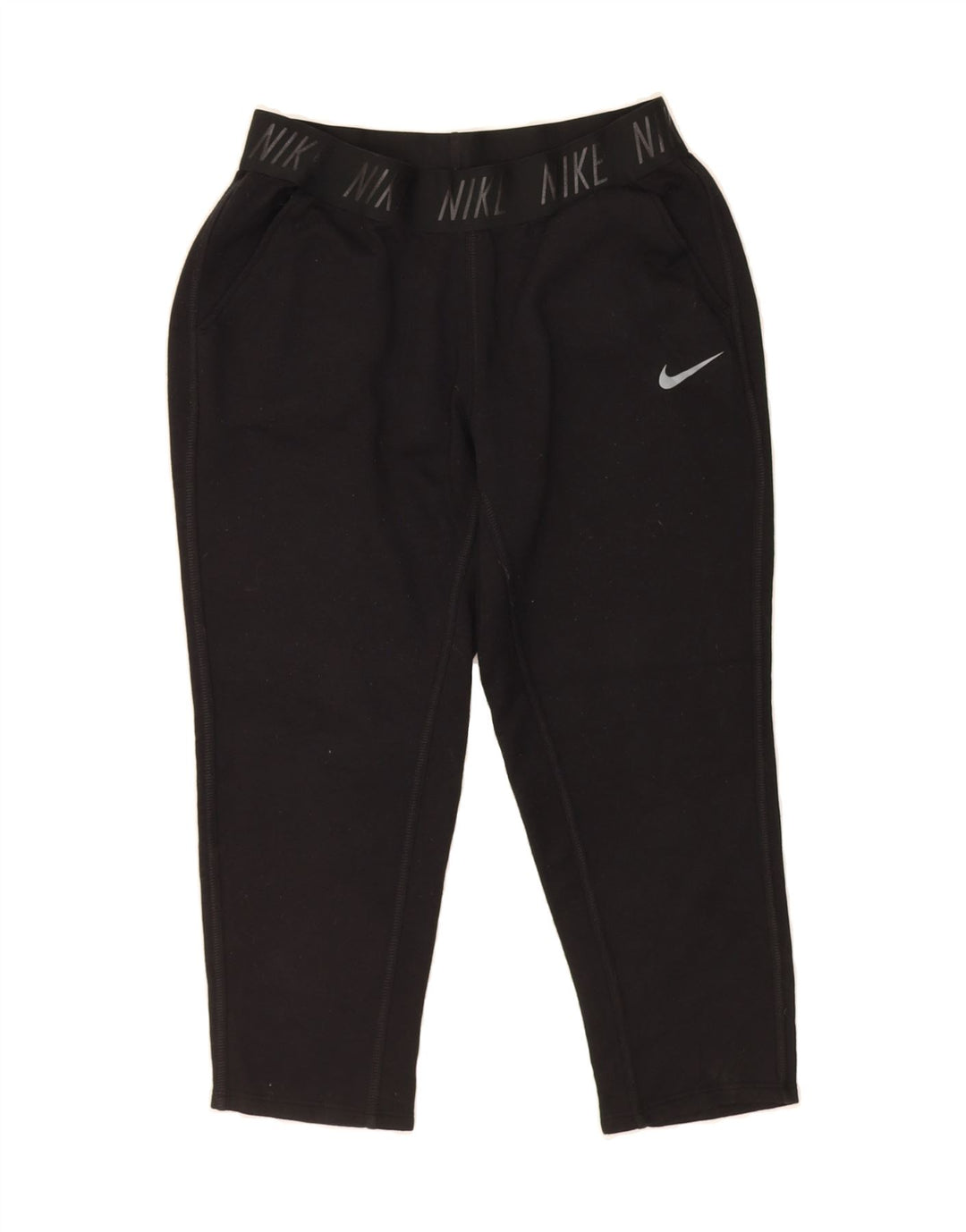 NIKE Womens Dri Fit Capri Graphic Leggings UK 10 Small  Black Polyester Vintage Nike and Second-Hand Nike from Messina Hembry 