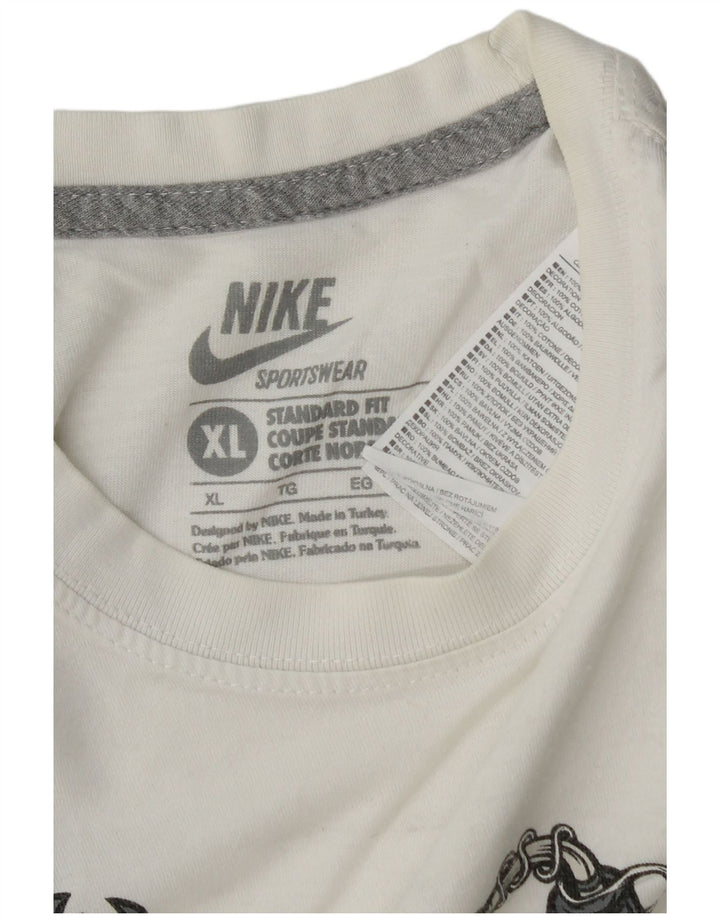 Nike T-shirt graphique coupe standard pour homme XL en coton blanc