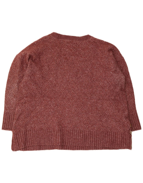 Fat Face Pull col en V pour femme UK 20 2XL Bordeaux Polyester