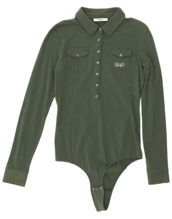 Liu Jo Body chemise pour femme UK 10 petit coton vert