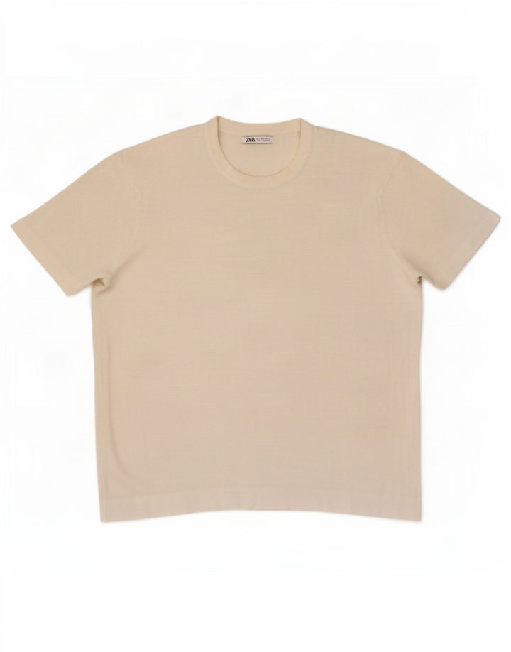 Zara T-Shirt Homme Haut Large Blanc