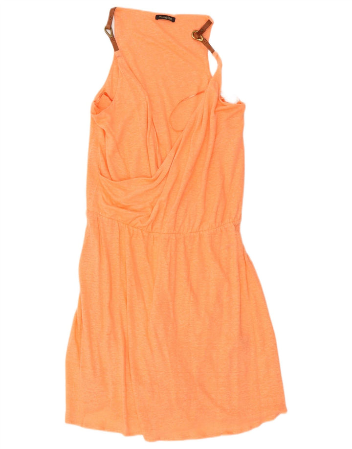 Massimo Dutti Robe fourreau pour femme UK 12 Lin moucheté orange moyen