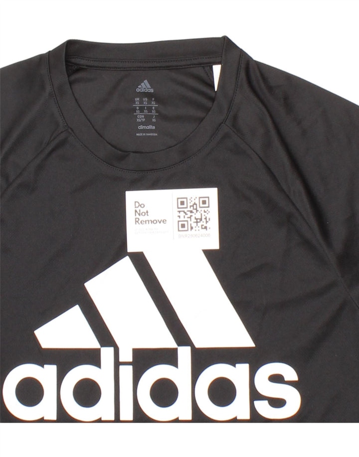 ADIDAS Mens Climalite Graphic T-Shirt Top XS Black Polyester Vintage Adidas and Second-Hand Adidas from Messina Hembry 