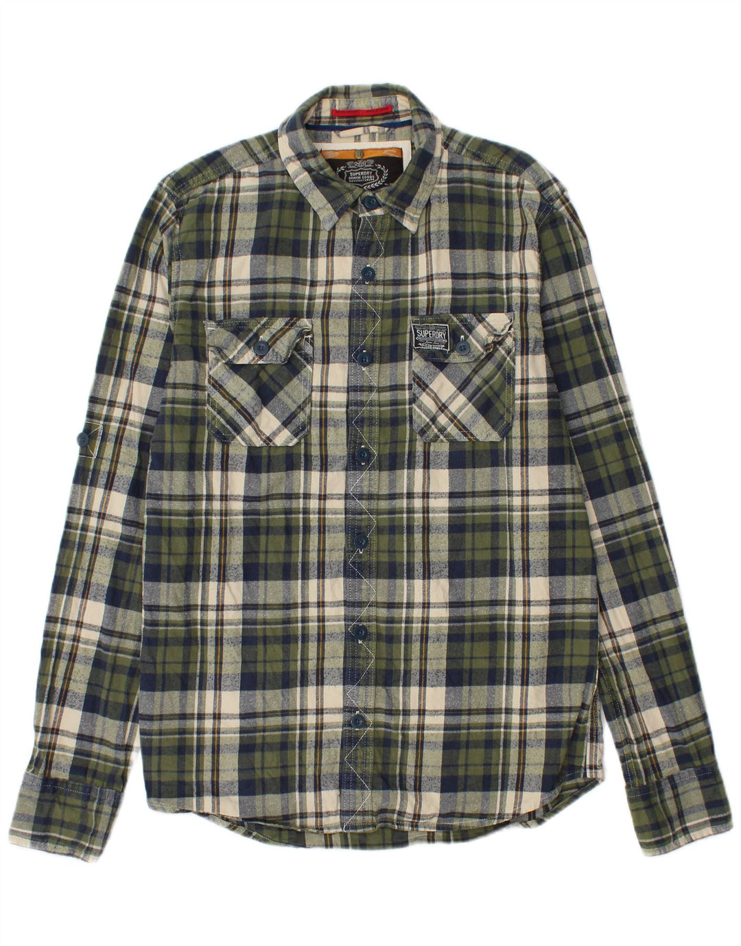 SUPERDRY Chemise Flanelle Homme Grand Carreau Vert Coton