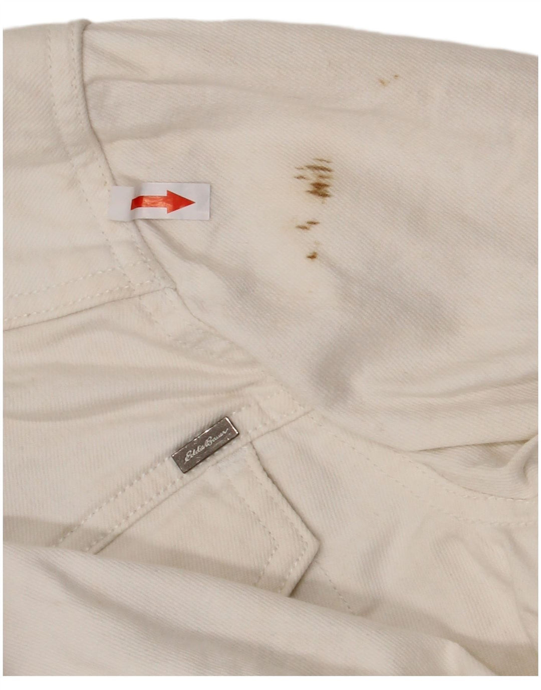 Eddie Bauer Veste en jean pour femme UK 14 Grand coton blanc