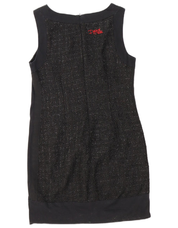 Desigual Robe fourreau graphique sans manches pour femme EU 40 Noir moyen Paisley