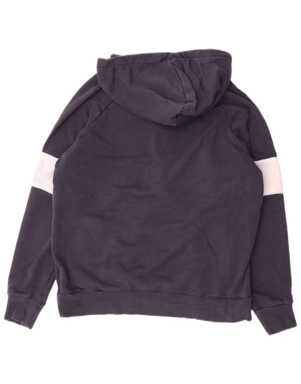 Adidas Pull à capuche graphique pour femme UK 10 Small Bleu marine Colourblock