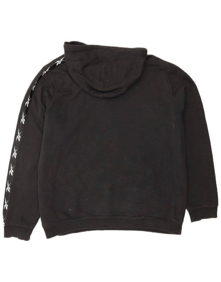 REEBOK Pull à capuche graphique pour homme XL Noir Coton