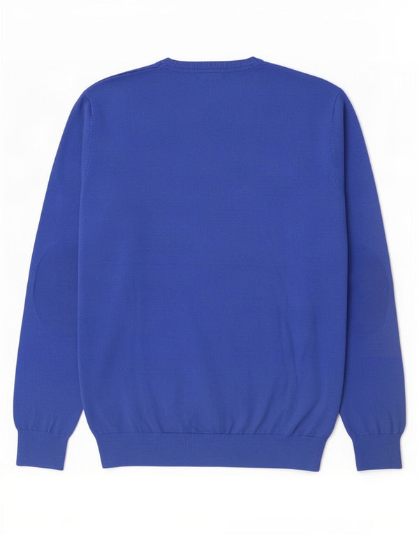 Massimo Dutti Pull col V pour homme en coton bleu Taille L