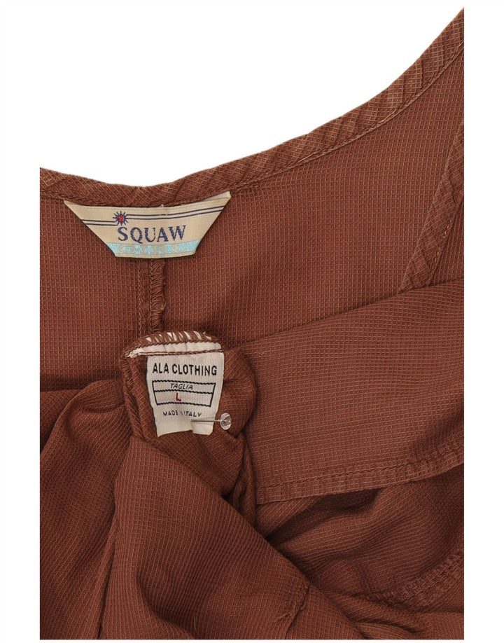 Squaw Robe longue sans manches pour femme UK 14 Large Marron