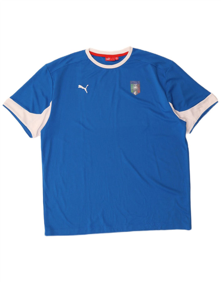 Puma Tee-Shirt Italia Homme Bleu Colorblock Polyester