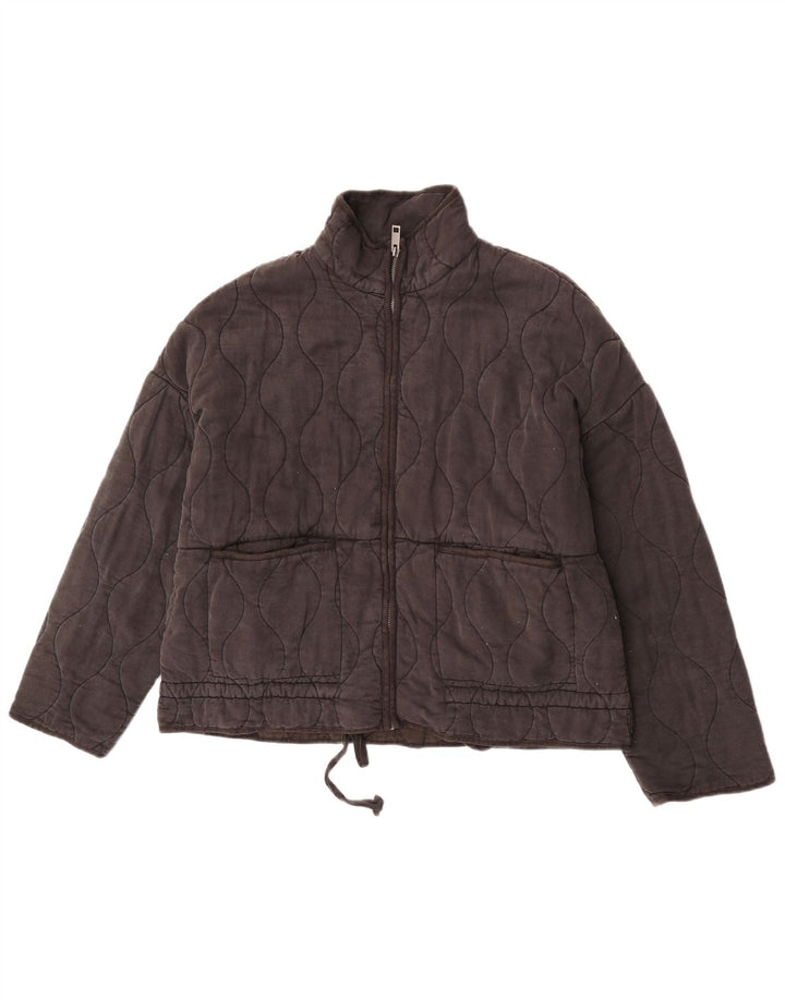 Zara Veste matelassée surdimensionnée pour femme UK 14 Polyester noir moyen