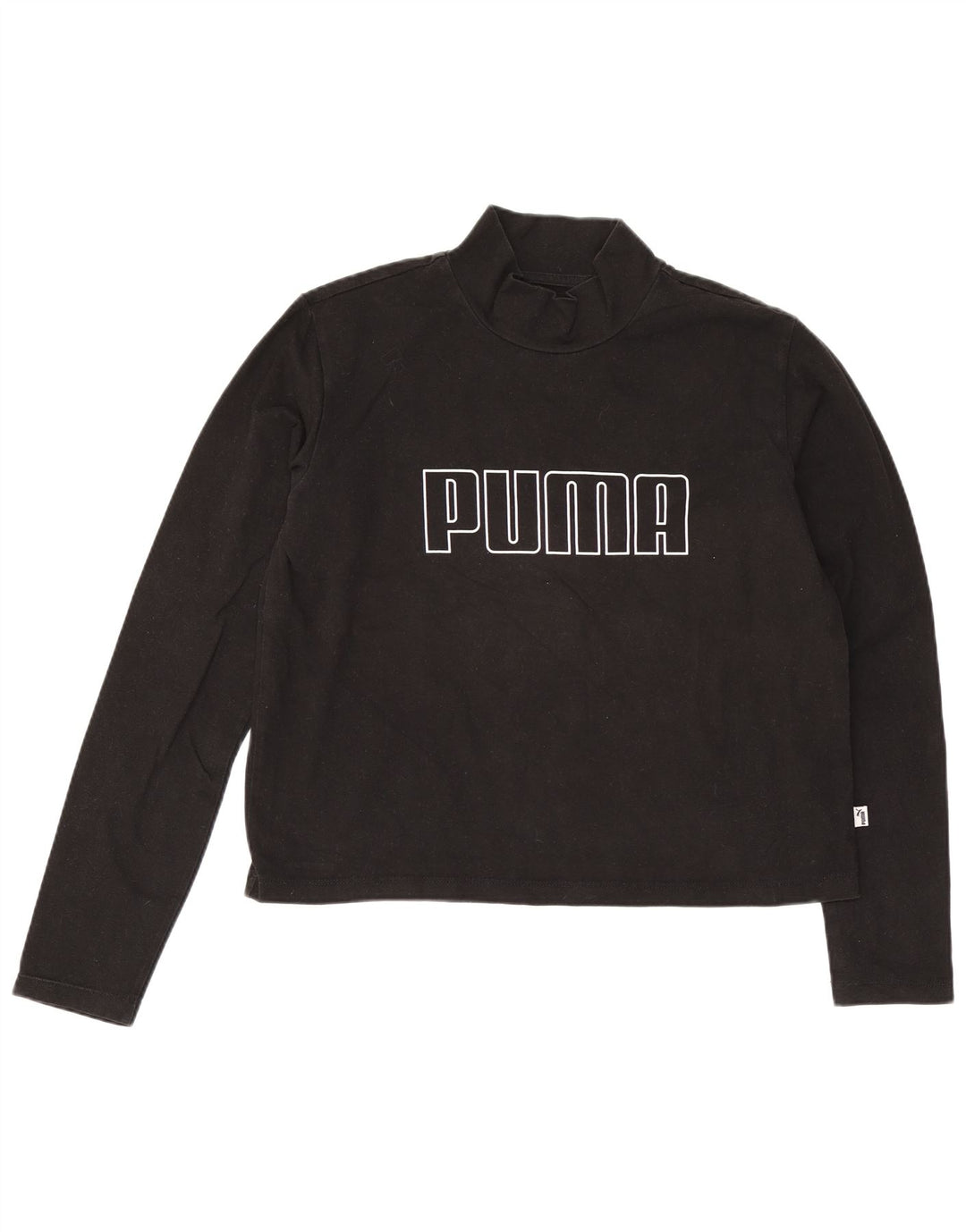 Puma Haut court graphique à manches longues pour femme UK 12 Noir moyen