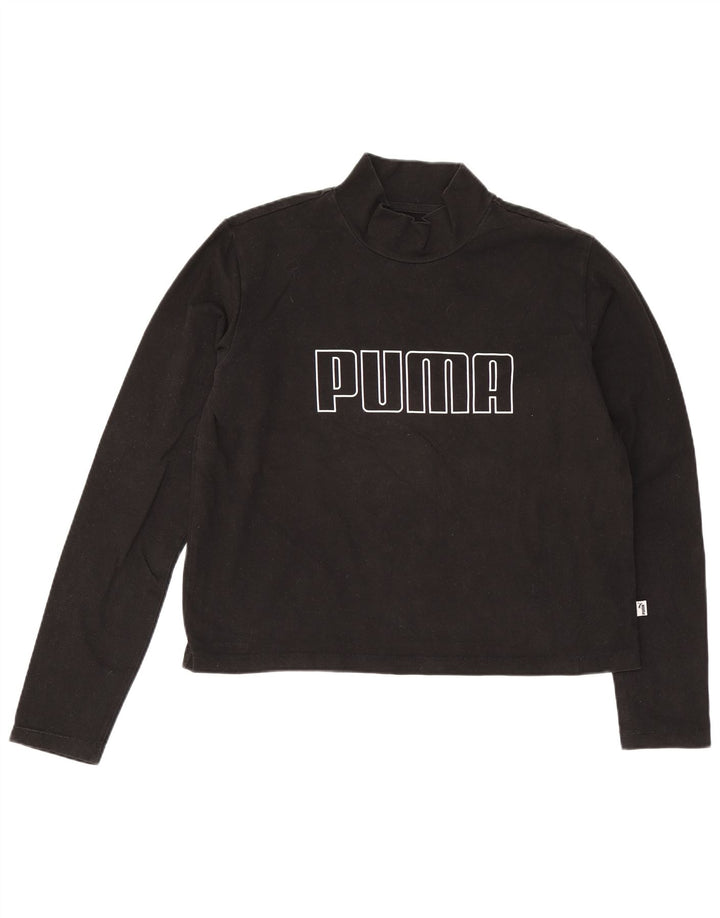 Puma Haut court graphique à manches longues pour femme UK 12 Noir moyen