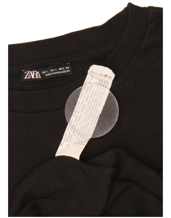 ZARA Robe pull femme UK 14 Large Noir Coton