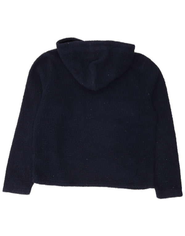 Fila Pull à capuche graphique en polaire pour femme UK 14 Bleu marine moyen Polyester