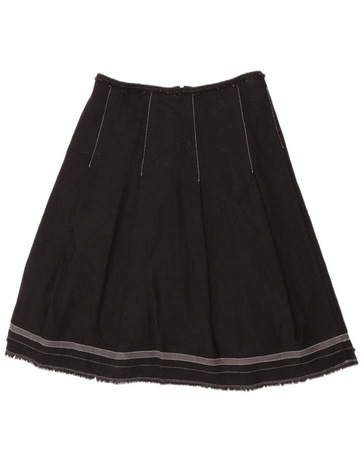 Max & Co. Jupe trapèze pour femme UK 12 Medium W30 Laine noire