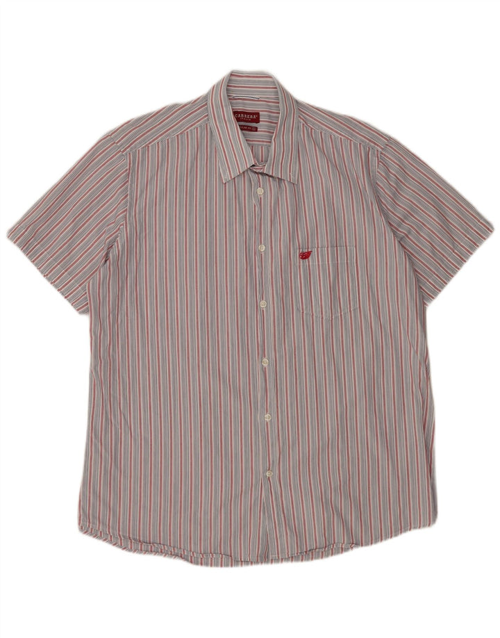 CARRERA Chemise à manches courtes pour homme Coupe régulière 2XL Bleu rayé