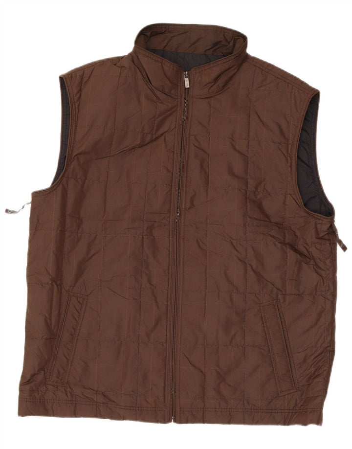 MASSIMO DUTTI Gilet rembourré pour homme UK 40 Large Marron