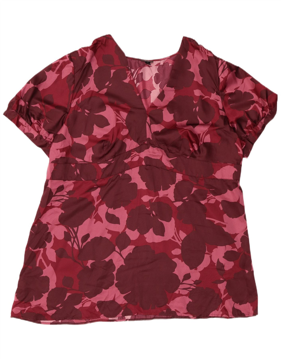 MOSSIMO Chemisier pour femme US 28 5XL Bordeaux Floral Polyester