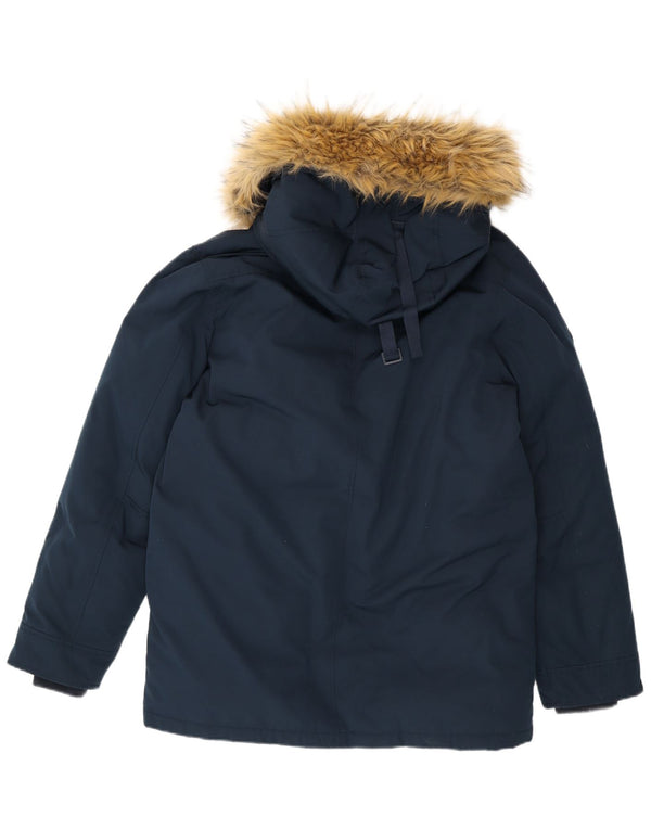 Superdry Veste matelassée à capuche pour hommes UK 42 XL Bleu marine Polyester